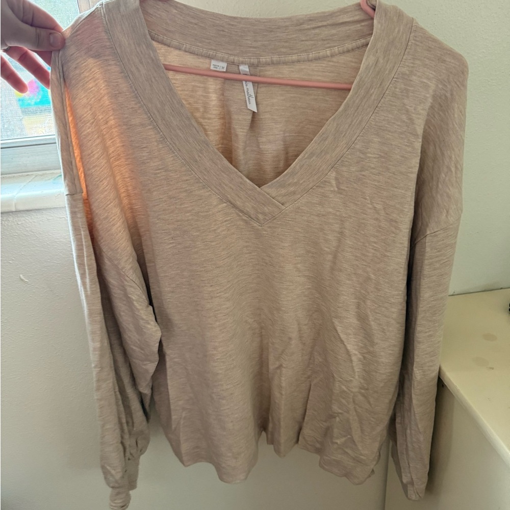 Travis Mathew Beige V-Neck Lightweight Pullover